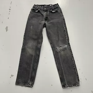Vintage 90s Levi’s Jeans Orange Tab 550 Size Youth 12 Stone Wash Black Kids Boys - Picture 1 of 12