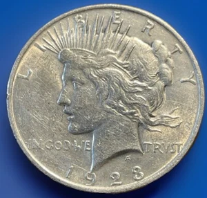 1923-P Peace Dollar Error. Long Die Clash Spike Eagles Right Shoulder. PD-003 - Picture 1 of 10