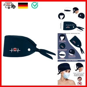 Lusofie OP Haube Stoff Verstellbare Arbeitsmütze mit Knöpfen OP Hauben Kranke... - Bild 1 von 10