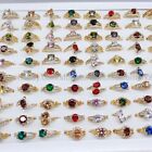 Wholesale Lot 30pcs Rings Cubic Zirconia Cz Crystal Woman Jewelry Bulk