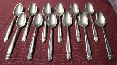 PRINCESA DANESA 12 cucharas de café o 5 en punto 1938 placa de plata sin monogramas GU Foto 1 de 4