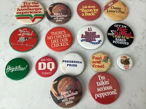 Lot 15 Pizza Hut Domino’s DQ Vintage Employee Pin Button Pinback USA Canada - Picture 1 of 4