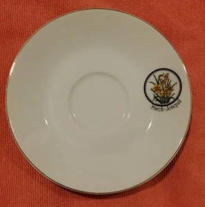 6" Papel California March Jonquil Blume Gold Akzent Trim weißer Teller - Bild 1 von 14