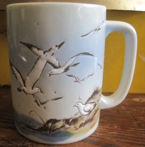 Otagiri Japan Coffee Tea Mug ~ SEAGULLS/SAND DUNES/SEA - Picture 1 of 2