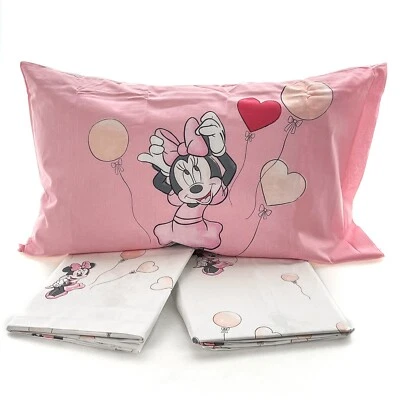 Lenzuola Caleffi Minnie Love piazza e mezza completo letto Disney cotone 100% - Immagine 1 di 4