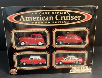 Vintage American Cruiser Die Cast Replica Fire Series 1:64 Scale 4 Cars Chevy - Image 1 of 4