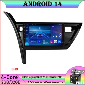 10"Android 14 Autoradio Carplay GPS SAT Navi DAB BT For Toyota Corolla 2013-2016 - Picture 1 of 13