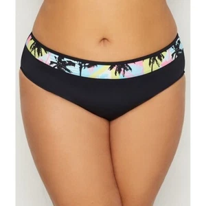 BIKINI BOTTOM UK SIZE 22 BLACK PINK MALIBU DAYS ELOMI SWIMWEAR FREEPOST BNWT - Picture 1 of 7