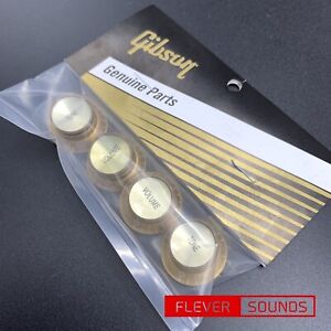 GIBSON Guitar Knobs Top Hat Style Gold/Gold Metal Genuine 2V/2T 4 Piece PRMK-030