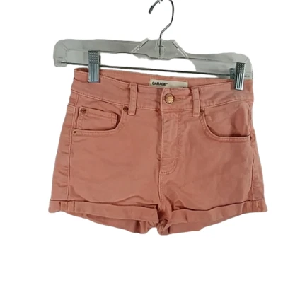 Garaje Talla 0 Retro Cintura Alta Elástico Denim Vaqueros Pantalones Cortos Rosa Salmón/Melocotón  Foto 1 de 4