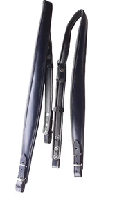 Paski akordeonowe z prawdziwej skóry czarne - Zdjęcie 1 z 6