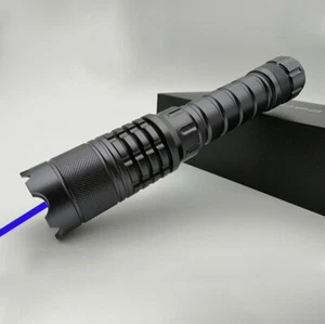 1MW Adjustable Focus 450nm Blue Laser Pointer Light Visible Beam Flashlight - Picture 1 of 10