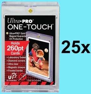 25 Ultra Pro 260pt ONE TOUCH MAGNETIC UV Trading Card Holder Case Sports 84733 - Picture 1 of 1