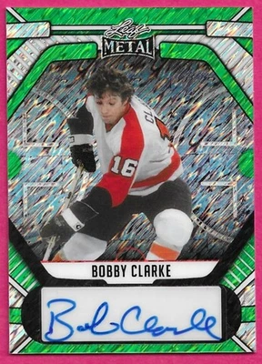 2025 Leaf Metal Hockey Legends BOBBY CLARKE Autograph 1/3 Green Shimmer - Image 1 of 2