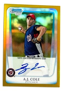 2011 BOWMAN CHROME AUTO A.J. COLE SIGNED AUTOGRAPH ROOKIE CARD RC GOLD /50 - Picture 1 of 2