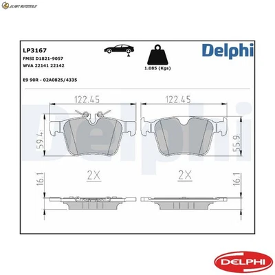 BRAKE PAD SET DISC BRAKE LP3167 FOR LAND ROVER DISCOVERY/SPORT/SUV/VAN 1.5L - Image 1 of 4