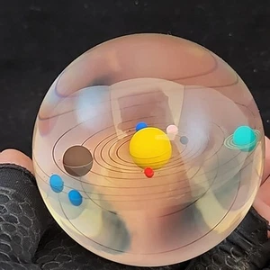 Crystal Solar System Ball 3D Glass Galaxy Mini Universe Astronomy Planets Gift - Picture 1 of 7