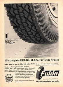 3w8537/ Alte Reklame von 1966 – FULDA Reifen halten und greifen. - Picture 1 of 1