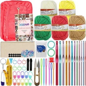 XSEINO Crochet Kit Beginners Hooks Set with Kit-5Colors - Picture 1 of 7
