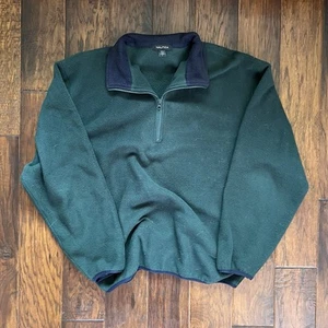 Made in the USA vintage Nautica green 1/4 zip pullover sweatshirt Men’s Large - Picture 1 of 4