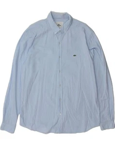 LACOSTE Mens Slim Fit Shirt Size 43 Large Blue Cotton CY63 - Picture 1 of 3
