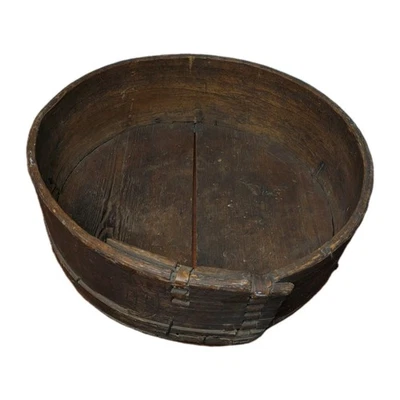 Antique Mid 19th Century Large 17" Round Pantry Box / Cheese Box No Lid - Image 1 of 4