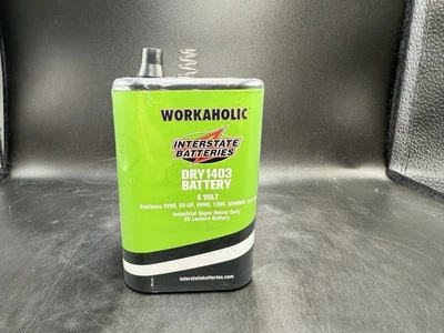 Interstate 6 Volt Lantern Battery Workaholic DRY 1403 Battery 6 Volt Dated 5-19 - Image 1 of 3