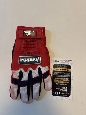 Jorge Soler Signed Autographed Game Used  Batting Glove Atlanta Braves . JSA Coa - Image 1 of 3