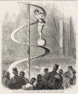 Gimnasta Italiano Sr. Ethardo - El Ascensionista Espiral en el Palacio de Cristal 1866 - Imagen 1 de 1