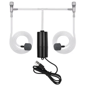 Aquarium USB  Pump Small  Pump with 2  Stone Tubing  Q4P9 - Picture 1 of 9