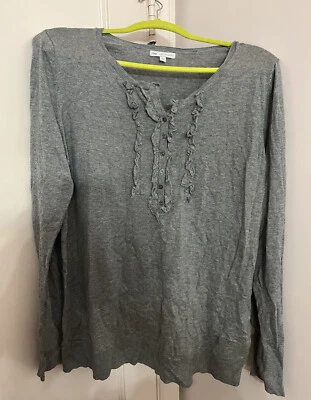 Gap Womens XL Long Sleeve Cashmere Knit Ruffle Sweater Top Shirt - Image 1 of 4