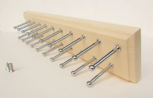 Sliding Tie Rack Easy Track RA1200-M Natural maple finish Wood 20 hooks - Picture 1 of 3