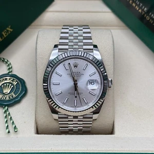 Rolex Datejust 41 NEW 2025 Silver Index Dial Stainless Steel Fluted Jubilee - Picture 1 of 8