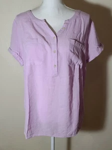 NWT Sonoma Goods For Life Short Sleeve Textured Top XS Extra Small Lilac - Picture 1 of 5