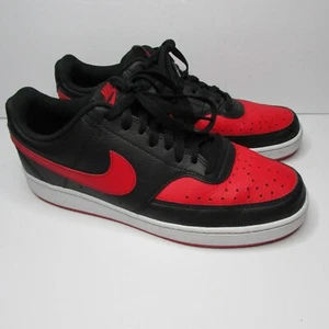 NIKE Mens Size 10 Court Vision Lo NN Black University Red White Shoes FJ0685 010 - Picture 1 of 7
