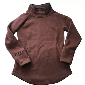 PRANA Long Sweater Cowl Neck Turtleneck Pullover, Brown Umber Sz Women's Small - Picture 1 of 15