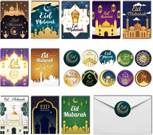 20 Pack Eid Mubarak Cards, Islamic Ramadan Card Paper Greeting Cards Ramadan Mub - Picture 1 of 7