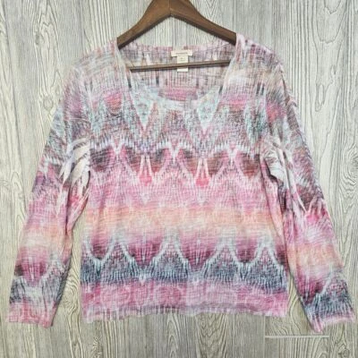 Blusa Top Sundance Manga Larga Boho Para Mujer XL Multicolor Ligera Primavera Foto 1 de 4
