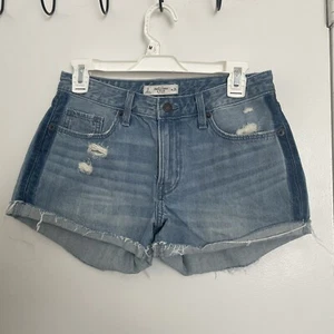 Abercrombie & Fitch Womens Denim Shorts Size 2- 26W Distressed Cut Off - Picture 1 of 6