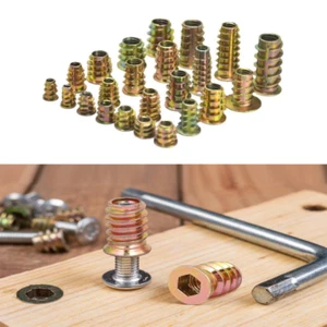 5/10/25Pcs M4-M10 Zinc Alloy Threaded Insert Nuts, Interface Hex Socket Drive - Picture 1 of 12