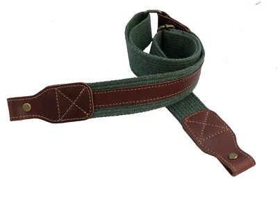 Real Leather / Canvas Shotgun Rifle Sling Strap Strip adjustable 32" - 44"  - Image 1 of 4