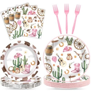 96pcs Western Cowgirl Party Plates and Napkins Cowgirl Party Decorations for ... - Picture 1 of 7