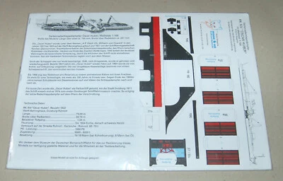 Raddampfer Seitenradschleppdampfer RK XIV Oscar Huber - Modellbaubogen 1:100 - Bild 1 von 4