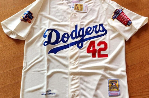 NEW LA Dodgers #42 Jackie Robinson cooperstown Limited Edition Patch sewn Jersey Cover