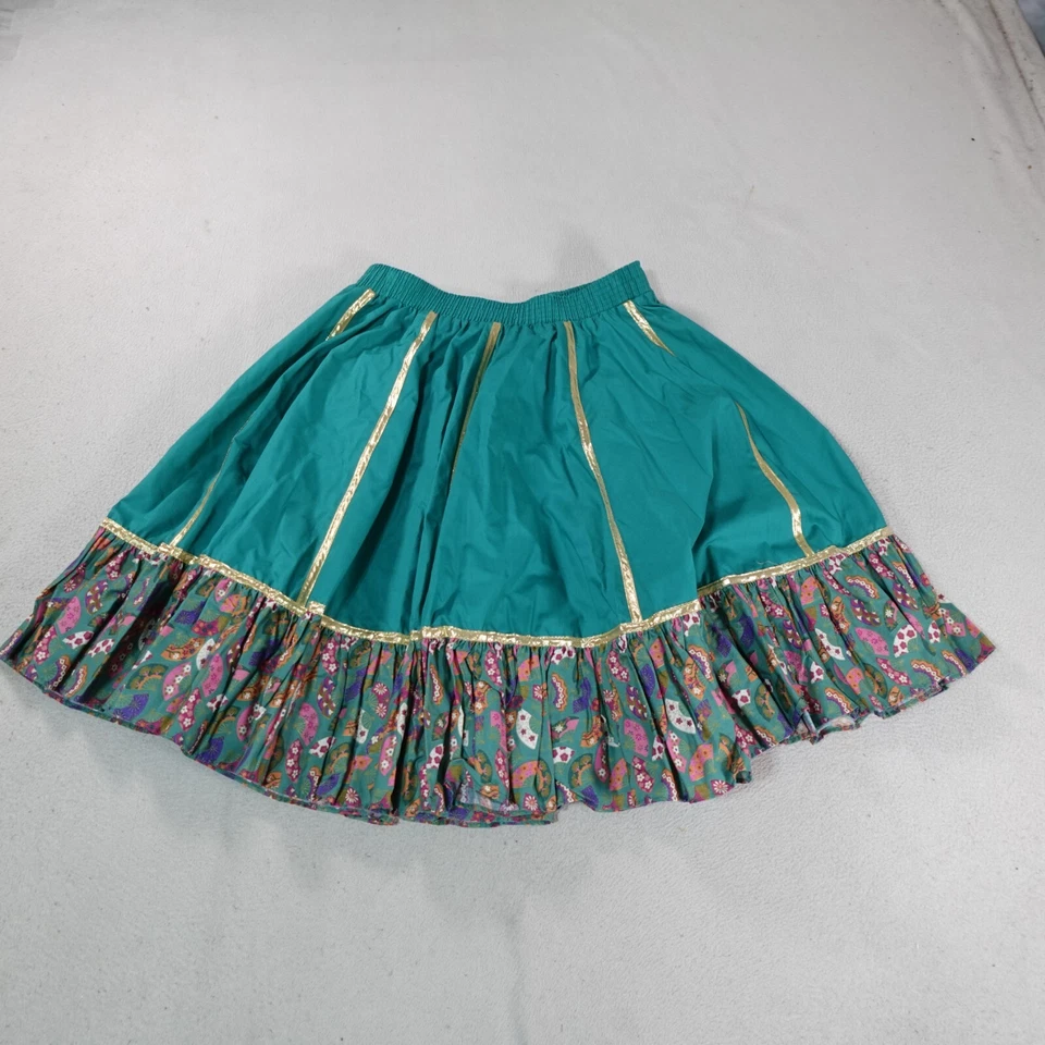 Falda de Baile Cuadrada Vintage Para Mujer Mediana Verde Malco Modos Hoedown Vaquera Foto 1 de 4