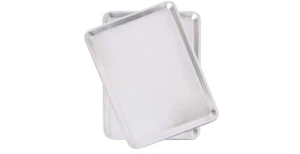 Paquete de 2 hojas de media hoja de panadería de aluminio para cocinar dulce sabroso hornear plata - Imagen 1 de 8
