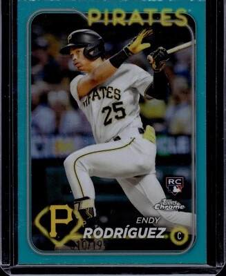 2024 Topps Chrome Aqua Refractors #295 Endy Rodriguez RC 10/199 - Image 1 of 2