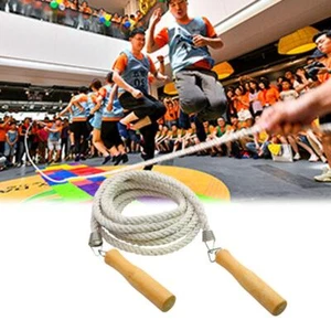 Thick Rope Electroplated Spring Group Skipping Rope Anti-slip Wooden Handles D1 - Picture 1 of 19