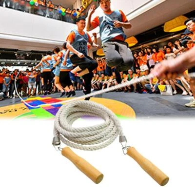 Thick Rope Electroplated Spring Group Skipping Rope Anti-slip Wooden Handles N8 - Image 1 of 4