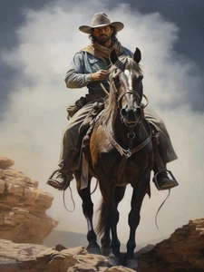 Horse Cowboy Farm Rustic Cattle Cowboy High Quality Canvas/Photo Paper PA111 - Picture 1 of 6